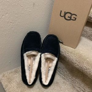UGG Black Moccasins with Cream Lining